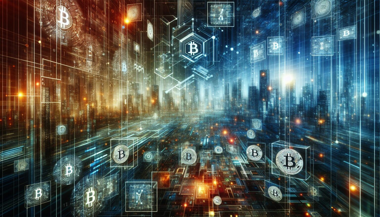 cryptocurrency concept futuristic digital landscape