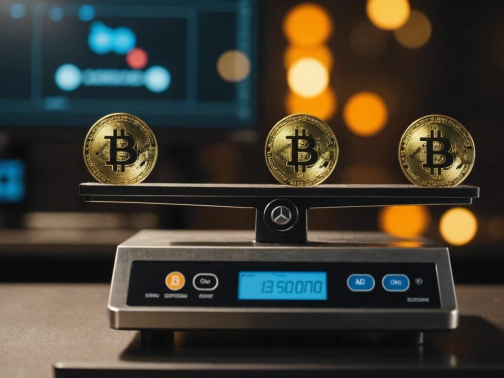 Celsius allowed to convert altcoins to Bitcoin and Ethereum starting July 1, showing digital balance scale with crypto symbols.