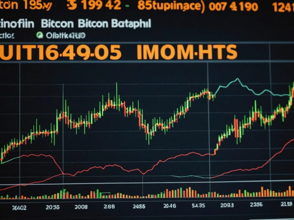 Graph depicting Bitcoin's volatile price changes over the week with market news highlights.