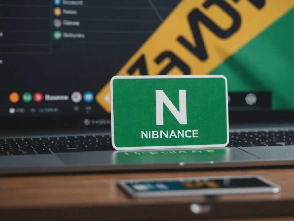 Nigerian flag with 'No Entry' sign over Binance logo and cryptocurrency symbols, representing the ban on crypto firms.