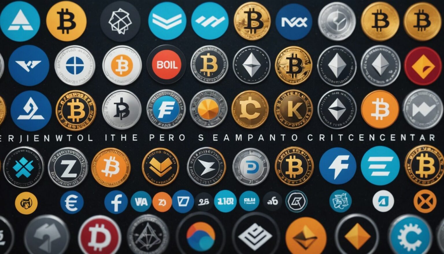 Collage of logos from top cryptocurrency trading platforms on a tech-themed background.