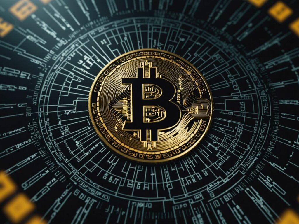Shattered Bitcoin symbol with digital code, representing a $305M heist on Japanese crypto exchange DMM Bitcoin.